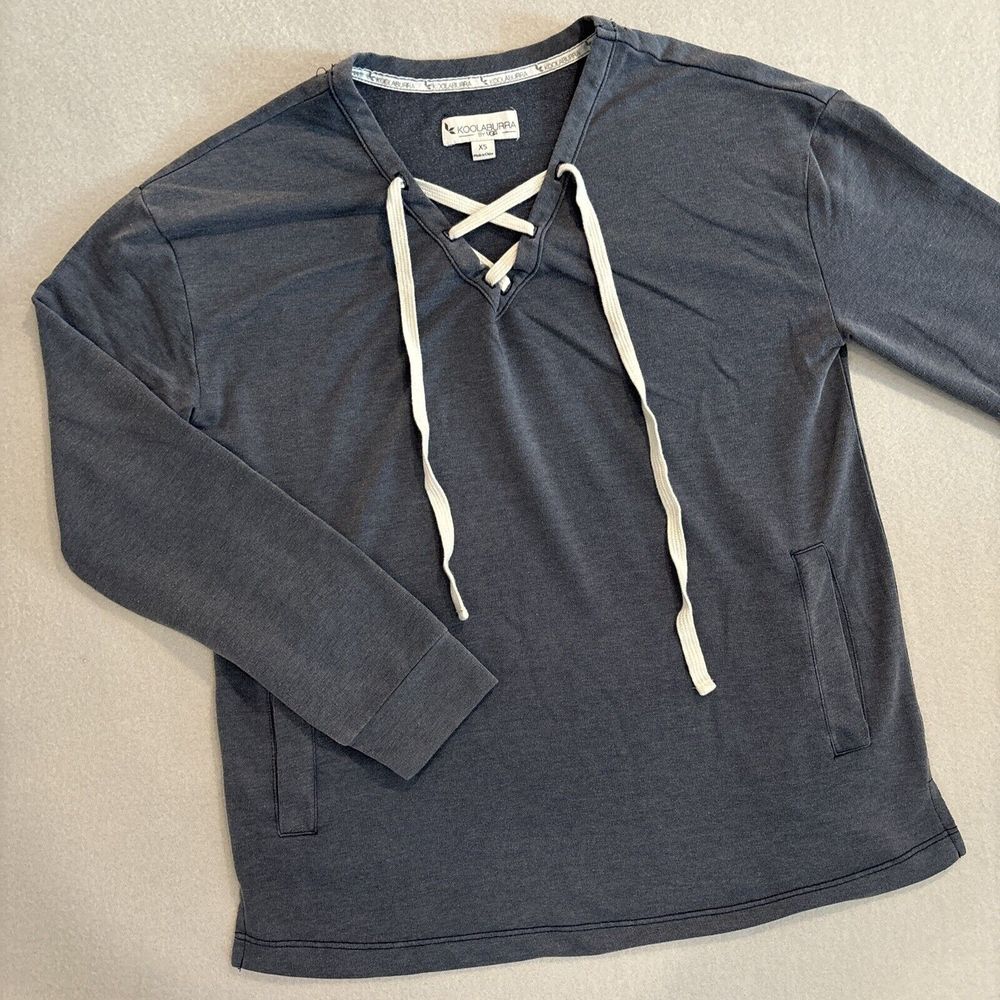 Koolaburra by UGG XSmall GRAY French Terry Lace Up OVERSIZED & So Soft EXCELLENT